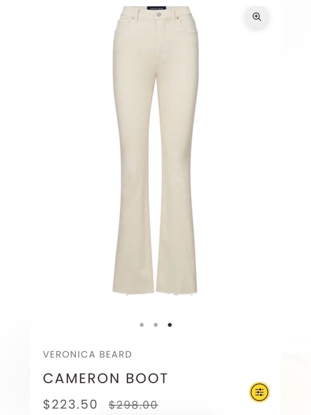 Veronica Beard Ivory Cameron High-Rise Bootcut Jeans - Picture 8 of 8